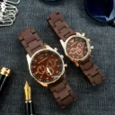 Couple Rubber Watch - Brown