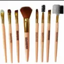 8-Piece Makeup Brush Set Pink Gold Synthetic Bristles