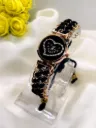 Rose Gold Heart Watch with Sparkles for Girls