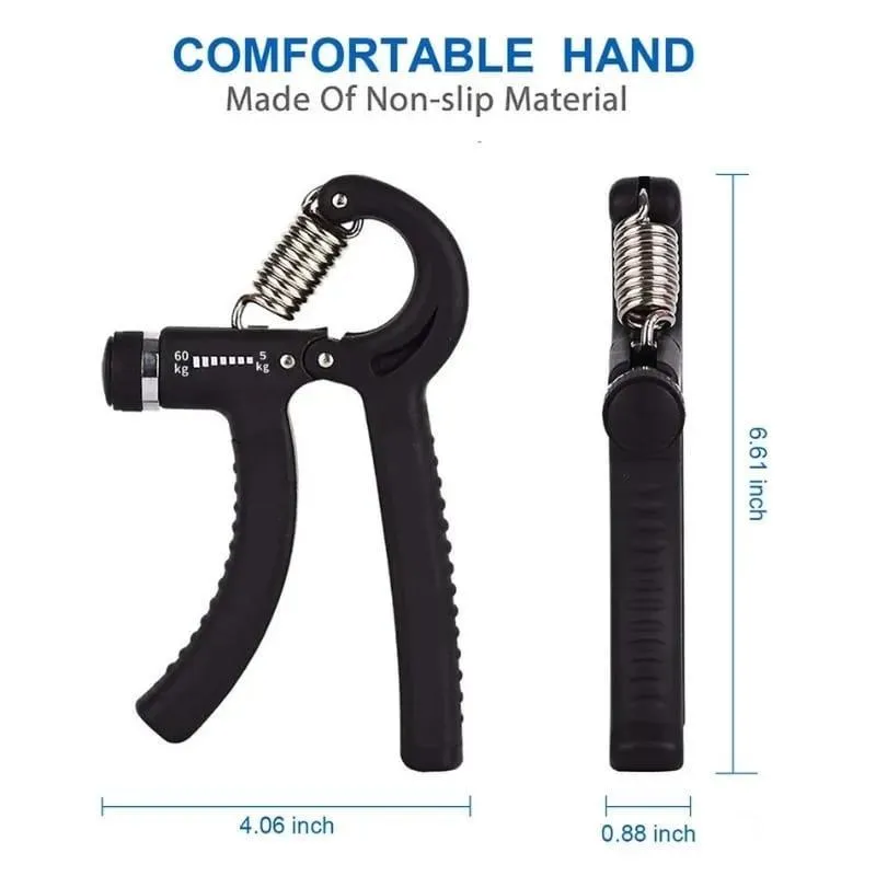 Hand Gripper Adjustable Resistance 10-40kg Non-Slip Black