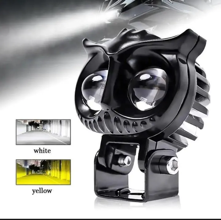 Owl Headlight for Bikes Yellow White Dual Color