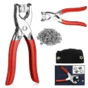 Tich Button Machine Red Handles 80 Silver Buttons